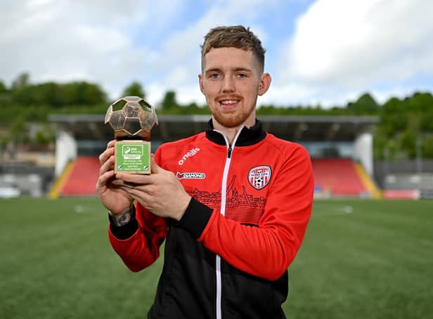 Derry City's Jamie McGonigle has been named SSE Airtricity/SWI Player of the Month for April