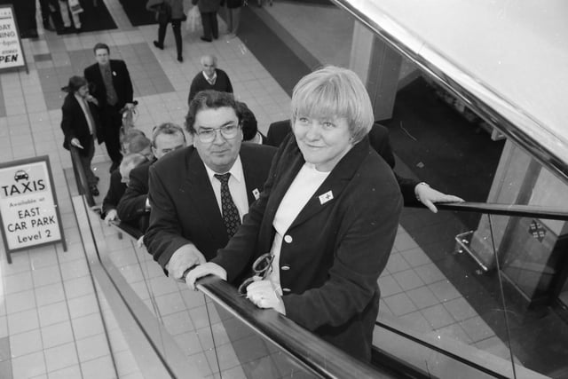 The late former Secretary of State Mo Mowlam with John Hume during a visit to Derry.