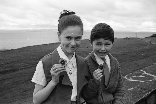 Sister and brother Martina and Daniel McCorriston, Redcastle, who were successful in the Moville Feis. Martina won the favourite poem competition (10-12) and Daniel came first in the Open Poem (6-8).