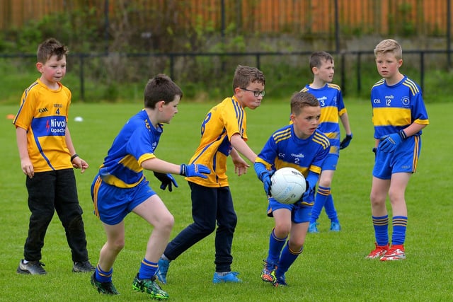 St Therese take on St Paul’s in the Steelstown Schools Cup, at Páirc Brid.