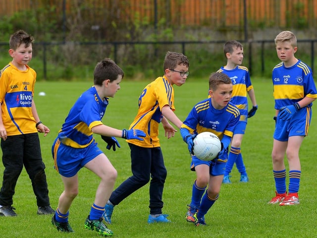 St Therese take on St Paul’s in the Steelstown Schools Cup, at Páirc Brid.