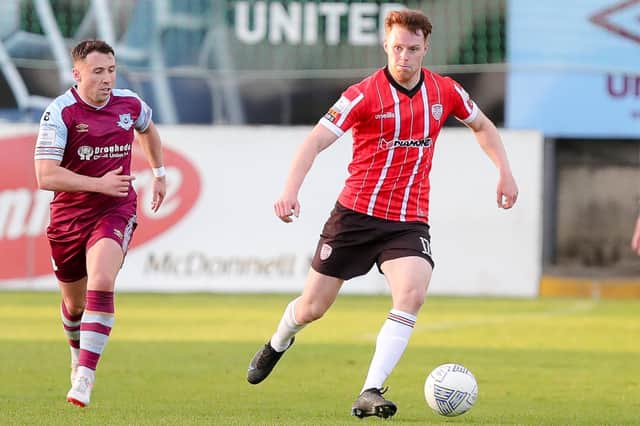 Derry City defender Cameron McJannet, is an injury concern for tomorrow evening's game against Dundalk. Picture by Kevin Moore/MCI
