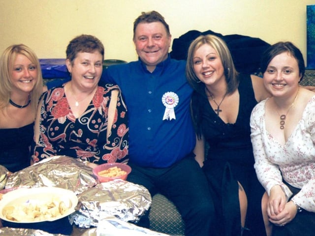 Maurice Donnelly enjoying his 50th birthday party with Margaret, Karen, Laura and Amanda. 281102HG45