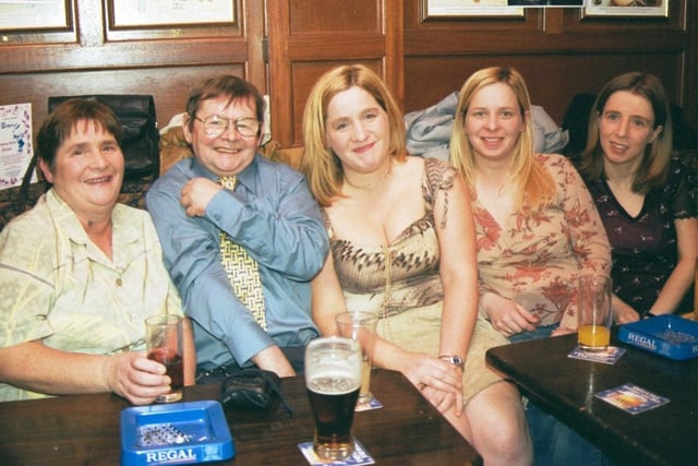 Pictured at Danny Cavanagh's 60th birthday celebrations are, from left,  Betty Doherty, the birthday boy himself, Elizabeth Doherty, Catherine Doherty and Josephine Temple. 211102HG48