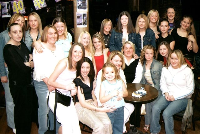 Joanne McGlinchey and friends pictured at her 18th birthday party in the Village Inn.