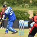 Burndennett skipper Marty Mehaffey on the attack in Saturday's Irish Senior Cup defeat to North County. Picture by Lawrence Moore