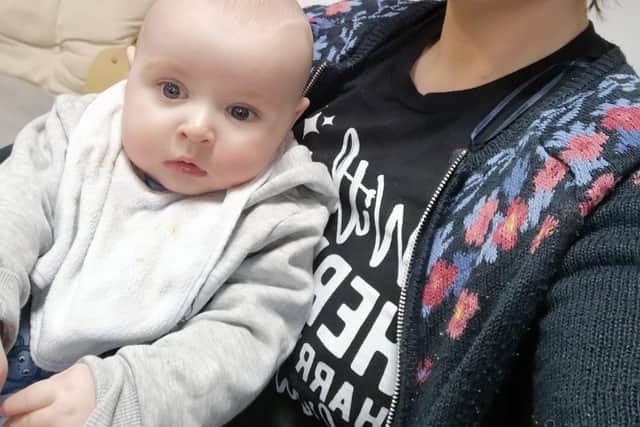 Helen Boyle, from the Little Footprints Parent Peer Support Group with baby Ezra.