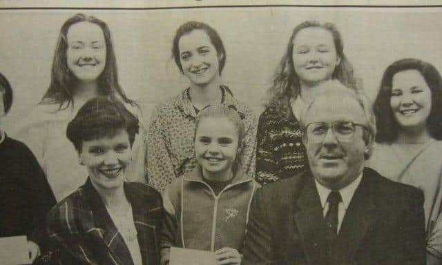 Erin Hutcheon as a youngster (second from right, back row) as pictured in the Journal with others. Included in the front row is photographer Hugh Gallagher.