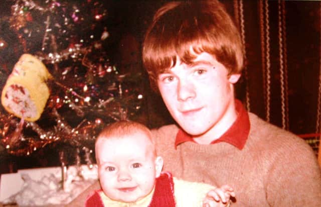 Paul Whitters (15) - pictured with his baby brother Aidan - died in April 1981 after being hit in the head with a plastic bullet fired by a member of the RUC.