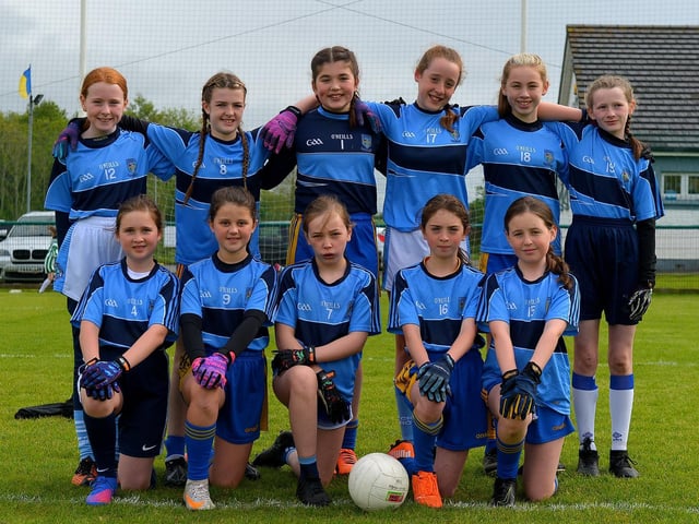 Hollybush PS were runners-up in the recent Steelstown Primary Schools Girls Cup Final, at Páirc Brid. DER2220GS-038 Picture by George Sweeney