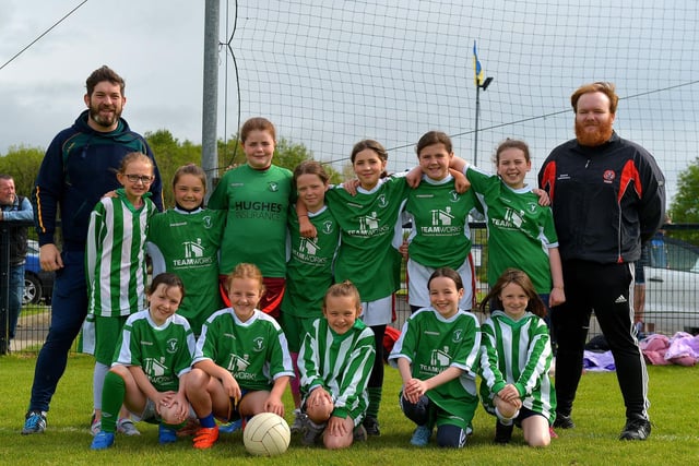 Bunscoil Cholmcille participated in the recent Steelstown Primary Schools Girls Cup, at Páirc Brid. DER2220GS-039 Picture by George Sweeney.