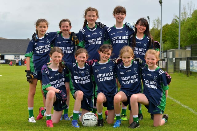 St Patrick’s PS, winners of the Steelstown Primary Schools Girls Shield, at Páirc Brid. DER2220GS-041 Picture by George Sweeney.