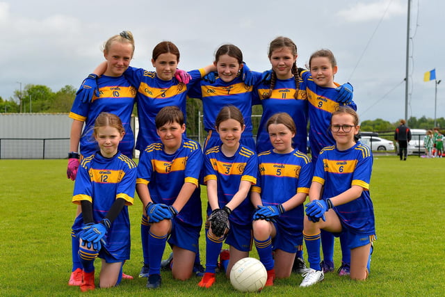 St Therese’s PS ‘purple team’, winners of the Steelstown Primary Schools Girls Cup, at Páirc Brid. DER2220GS-042 Picture by George Sweeney.