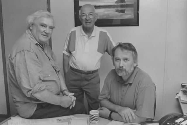 Left to right: Tim Pat Coogan, Frank Curran and Pat McArt.