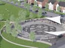 A computer generated image of a large community event space at Braidwater’s £450m proposed development, ‘The Cashel’.