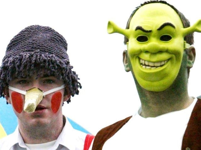 Shrek and a friend.