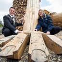 Mayor of Derry City and Strabane District Council Alderman Graham Warke pictured with Fiona McCandless, DAERA, getting a preview of the Cranagh site that will form one of the three locations included at the Sperrins Sculpture Trail that will be unveiled later this year.