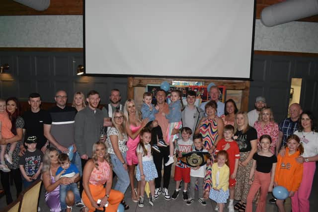 Connor the Kid Coyle is joined by his family and friends to celebrate his birthday and his recent WBA NABA middleweight title success at the Cosh Bar.