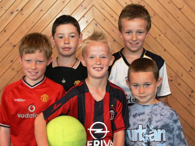 Connloath Harkin and pals celebrate his birthday with a game of football.