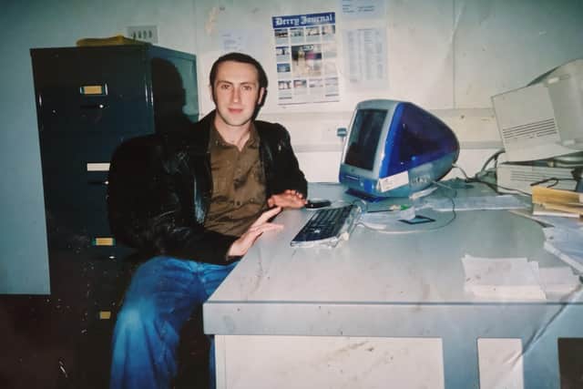In the Journal office Buncrana Road back in 2001.