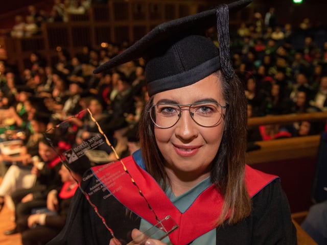 Catherine McKinney received the Award for Academic Excellence for HNC Applied Sciences (Biology) at North West Regional Collegeâ€TMs Graduation Ceremony.