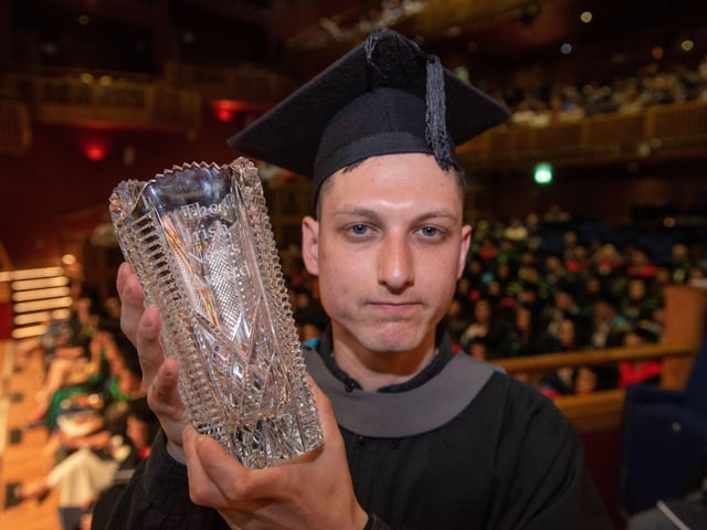 Conor McClean received the Irish News Award for Excellence at North West Regional Collegeâ€TMs Graduation Ceremony.