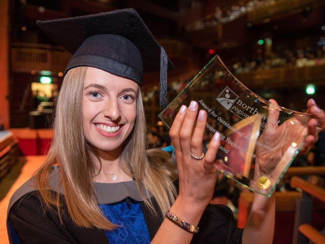 Ruth Dougherty received the award for the Highest Grade For Accounting Technicians Ireland Diploma – Higher Level Apprenticeship at NWRC's graduation ceremony.