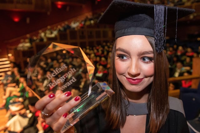 Aine McGlinchey received the Belfast Telegraph Award for Excellence at North West Regional Collegeâ€TMs Graduation Ceremony.