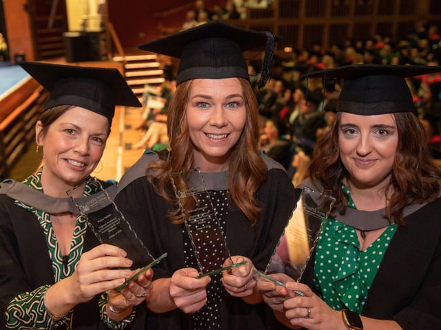 Fiona Halpin, Joanne Campbell, and Kirsty Burke received the Part-time Access Health & Welfare Award For Highest Academic Achievement (Joint).