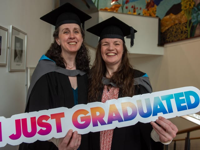 Eloise Spence and Michelle Linquist who graduated with an Access Diploma in Combined Studies at North West Regional Collegeâ€TMs Graduation Ceremony.