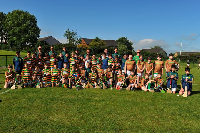 Blackrock and 'Na Rockies' teams pictured at Páirc Na Magha during the Seán Mellon Hurling Festival. Photo: George Sweeney.  DER2223GS – 128