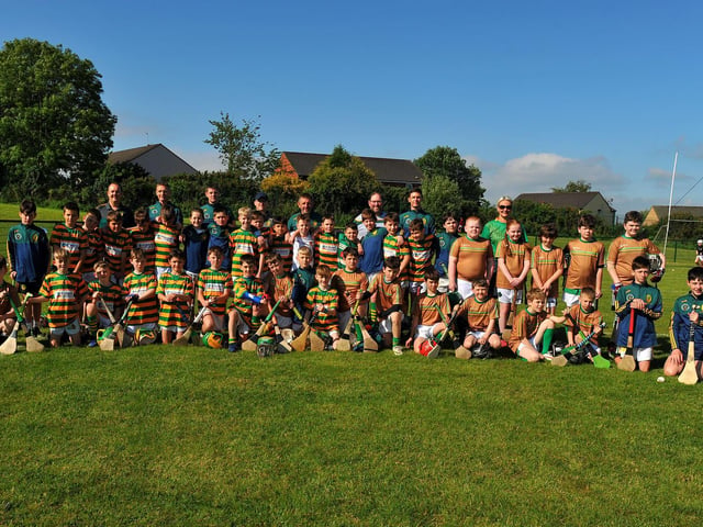 Blackrock and 'Na Rockies' teams pictured at Páirc Na Magha during the Seán Mellon Hurling Festival. Photo: George Sweeney. DER2223GS – 128
