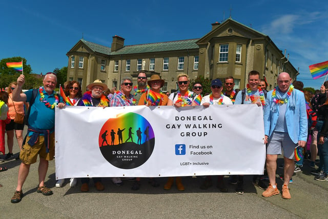 The Donegal Gay Walking Group participated in the Inishowen Pride Parade held in Buncrana on Sunday afternoon last. Photograph: George Sweeney. DER2224GS – 011