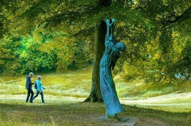 Niall Bruton's sculpture of Saint Columba in St Columba's Park