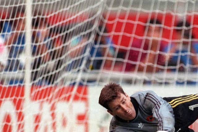 Packie Bonner’s famous penalty save against Romania at Italia 1990. Jim founded the supporters club shortly after the World Cup.