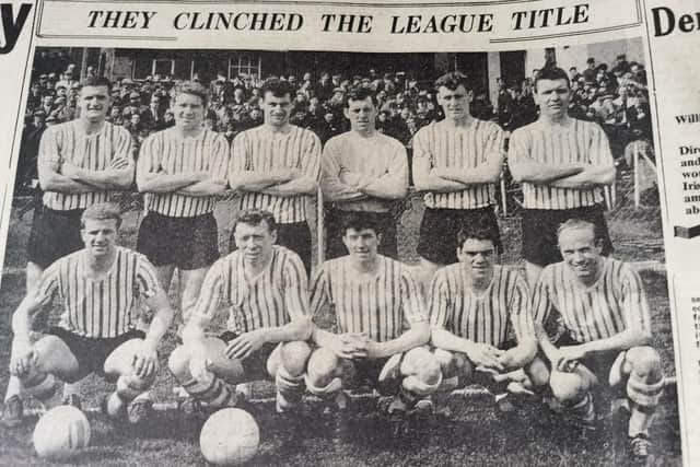 The Derry City team which clinched the Irish League title in 1965.
