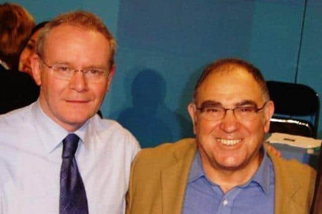 Ronnie Kasrils with the late Martin McGuinness during a visit to Ireland a number of years ago.
