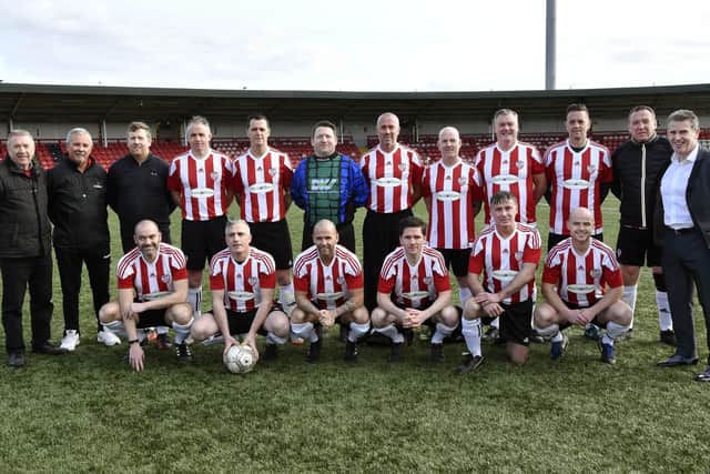 The Derry City Legends team which took part in a charity match at Brandywell in 2019.