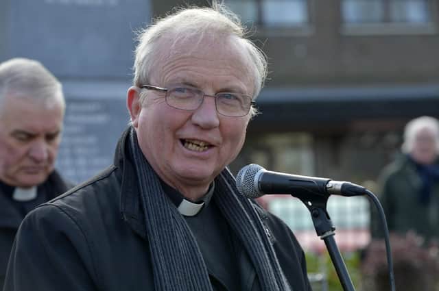 The Most Reverend Bishop Donal McKeown speaking at ta previous Bloody Sunday memorial. DER0517GS011