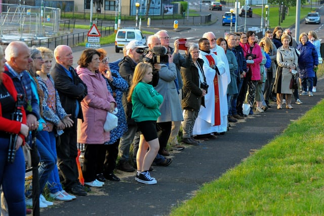 There was a good attendance at the ‘An Turas – The Journey’ celebratory pageant of the life and legacy of Saint Colmcille at the The Wells, in the Bogside, on Thursday evening last. Photograph: George Sweeney. DER2224GS – 052