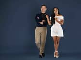 Soccer Aid presenter Dermot O'Leary and pitch-side reporter Alex Scott