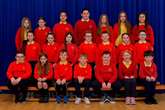 Mr Feeley’s P7 class at Steelstown Primary School. DER2220GS – 001