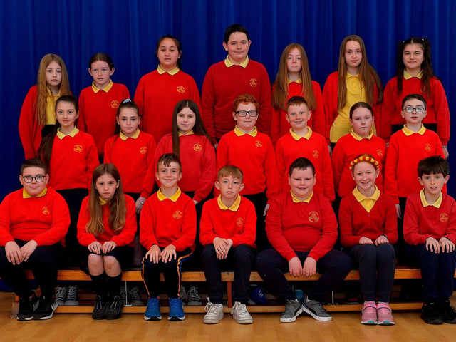 Mr Feeley’s P7 class at Steelstown Primary School. DER2220GS – 001