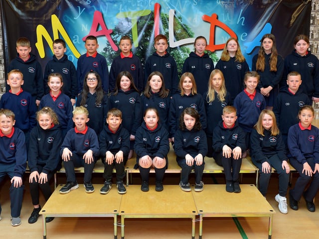 Mrs Malone's P7 class at St Oliver Plunkett Primary School. DER22019GS - 002