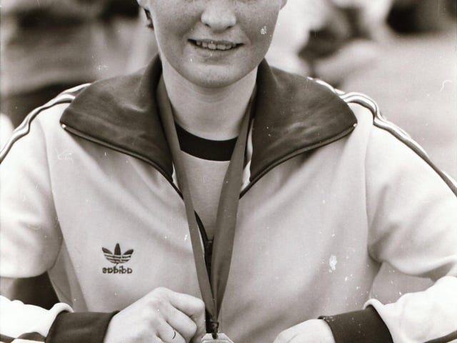 Then-'Journal' reporter Mary McLaughlin (Nee Doherty) pictured after the run. Mary went on to become editor of the paper.