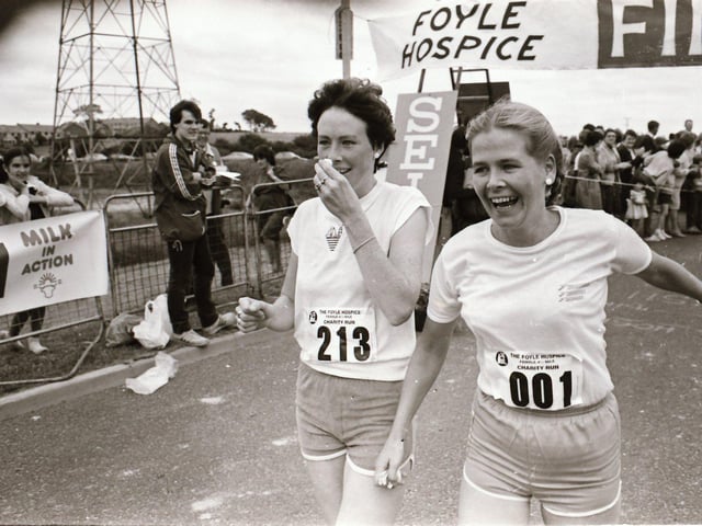 Carmel Harkin (213) and the Mayoress at the time Bernadette Tierney.