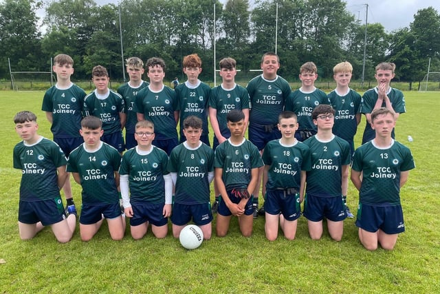 The St. Patrick's College, Dungiven 'A' and 'B' squads who competed at the Brian Og McKeever Memorial Nines at Pairc Bhrid, Steelstown last week.
