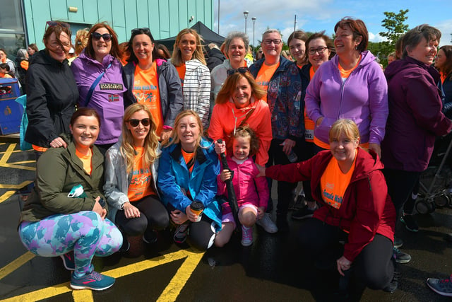 Staff from the Model Primary School who took part in the Foyle Hospice Female Walk / Run on Sunday morning last. Photograph: George Sweeney. DER2225GS â€“ 008