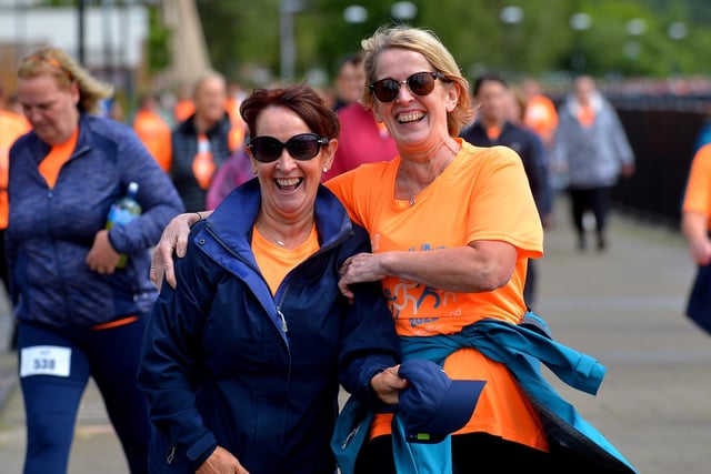 These ladies enjoyed participating in the Foyle Hospice Female Walk / Run on Sunday morning last. Photograph: George Sweeney. DER2225GS – 016