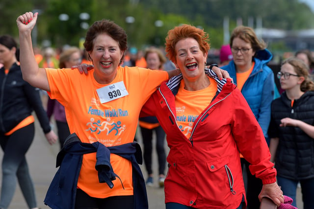 Happy to participate in the Foyle Hospice Female Walk / Run on Sunday morning last. Photograph: George Sweeney. DER2225GS – 017